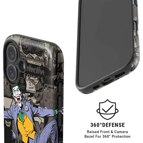 DC Comics The Joker Vintage Action pose pattern iPhone 16 Magsafe Impact Case