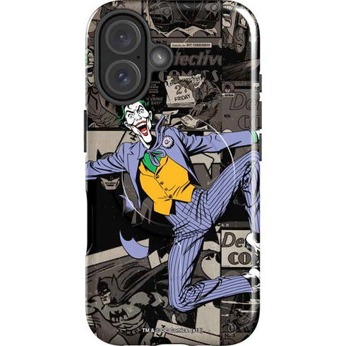 DC Comics The Joker Vintage Action pose pattern iPhone 16 Plus Magsafe Impact Case