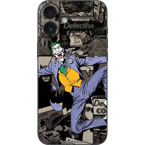 DC Comics The Joker Vintage Action pose pattern iPhone 16 Plus Skin