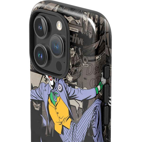 DC Comics The Joker Vintage Action pose pattern iPhone 16 Pro Impact Case