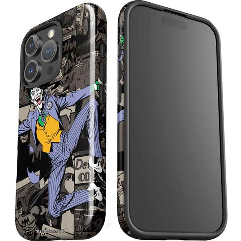 DC Comics The Joker Vintage Action pose pattern iPhone 16 Pro Impact Case