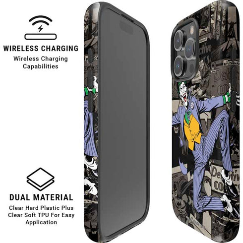 DC Comics The Joker Vintage Action pose pattern iPhone 16 Pro Magsafe Impact Case
