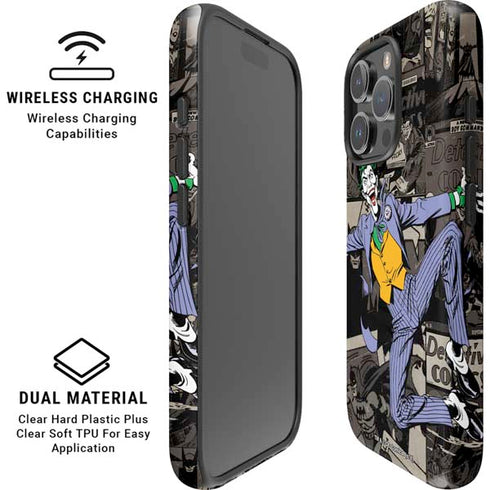 DC Comics The Joker Vintage Action pose pattern iPhone 16 Pro Max Magsafe Impact Case