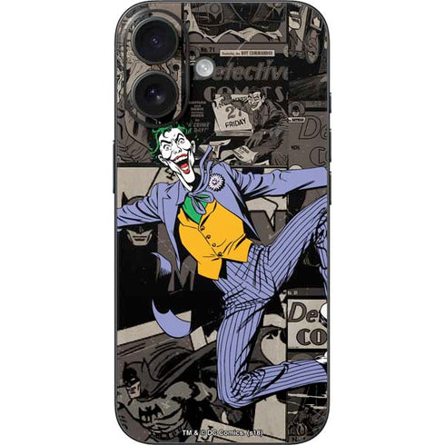 DC Comics The Joker Vintage Action pose pattern iPhone 16 Skin
