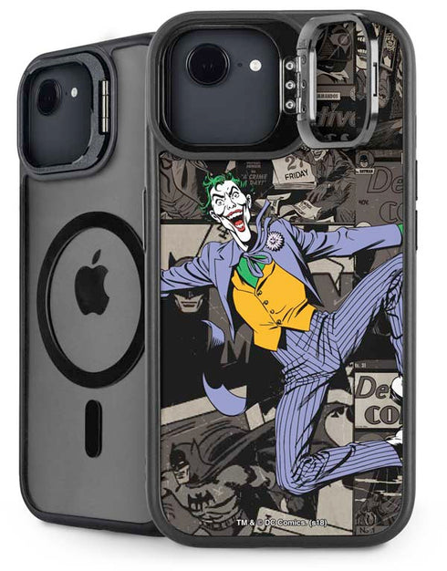 DC Comics The Joker Vintage Action pose pattern iPhone 16e Kickstand Case