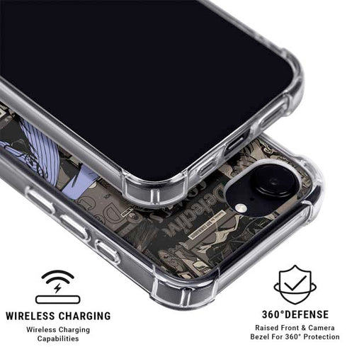 DC Comics The Joker Vintage Action pose pattern iPhone 16e Clear Case