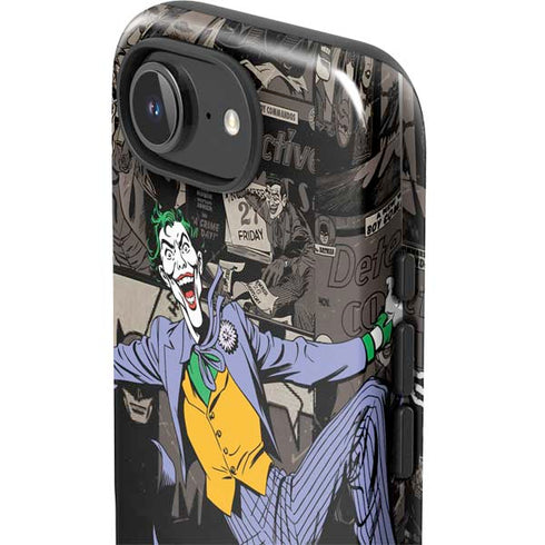 DC Comics The Joker Vintage Action pose pattern iPhone 16e Impact Case