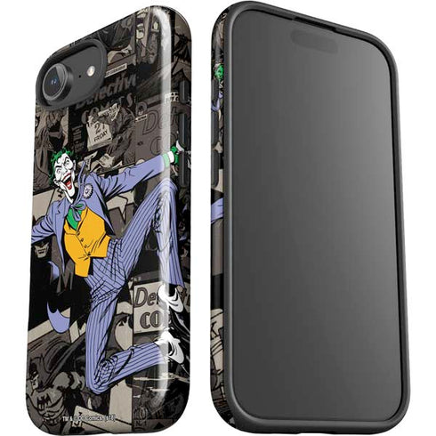DC Comics The Joker Vintage Action pose pattern iPhone 16e Impact Case