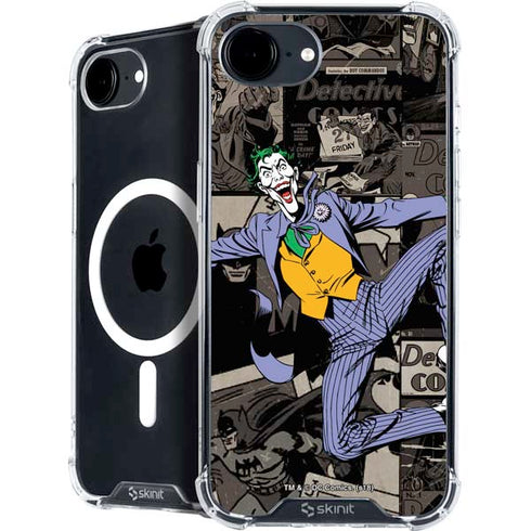 DC Comics The Joker Vintage Action pose pattern iPhone 16e MagSafe Case