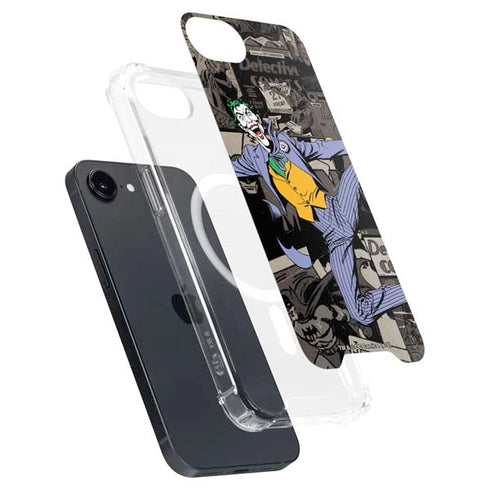 DC Comics The Joker Vintage Action pose pattern iPhone 16e MagSafe Case