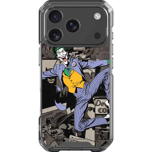 DC Comics The Joker Vintage Action pose pattern iPhone 18 Pro Clear Case