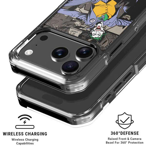 DC Comics The Joker Vintage Action pose pattern iPhone 18 Pro Clear Case