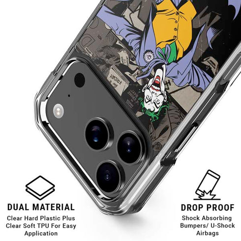 DC Comics The Joker Vintage Action pose pattern iPhone 18 Pro Clear Case