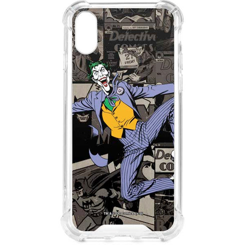 DC Comics The Joker Vintage Action pose pattern iPhone XS Clear Case