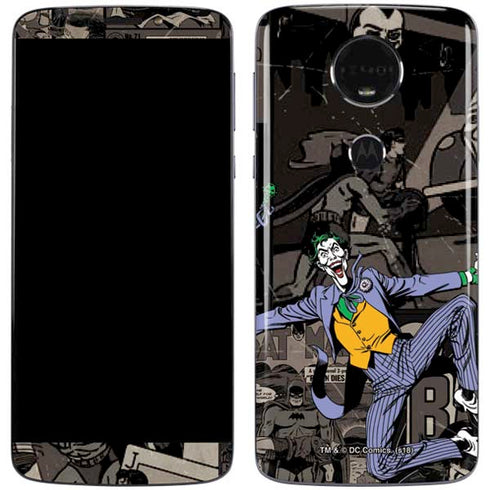 DC Comics The Joker Vintage Action pose pattern Moto E5 Plus Skin