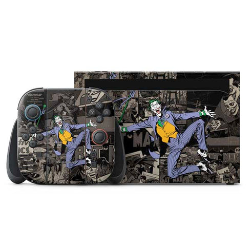 DC Comics The Joker Vintage Action pose pattern Nintendo Switch 2 (2025) with Joy-Con Skin