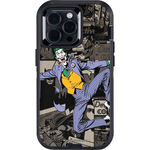 DC Comics The Joker Vintage Action pose pattern Otterbox Defender iPhone Skin