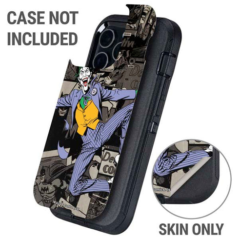 DC Comics The Joker Vintage Action pose pattern Otterbox Defender iPhone Skin