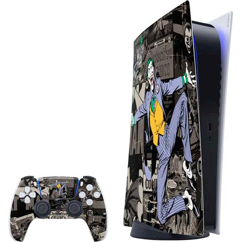 DC Comics The Joker Vintage Action pose pattern PlayStation PS5 Skins