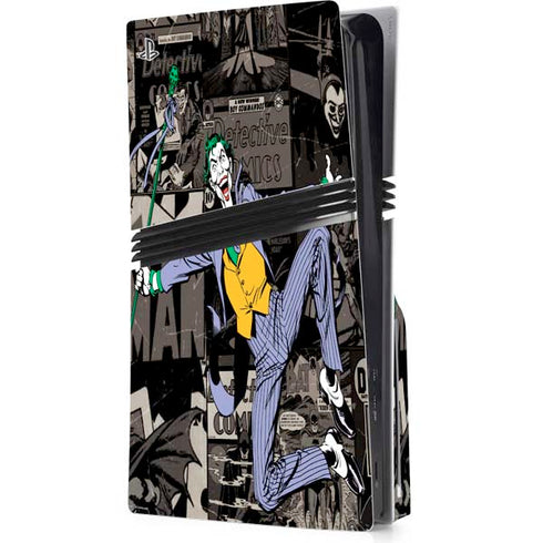 DC Comics The Joker Vintage Action pose pattern PS5 Pro Disk Console Skin