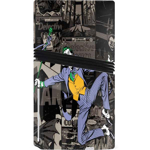 DC Comics The Joker Vintage Action pose pattern PS5 Pro Disk Console Skin