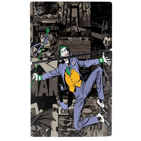 DC Comics The Joker Vintage Action pose pattern PS5 Slim Digital Edition Console Skin