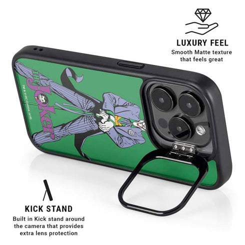 DC Comics The Joker Classic Art Pose iPhone 15 Pro Kickstand Case