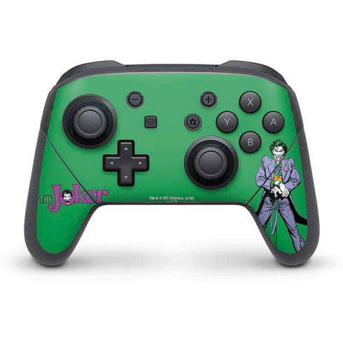 DC Comics The Joker Classic Art Pose Nintendo Switch Pro Controller Skin