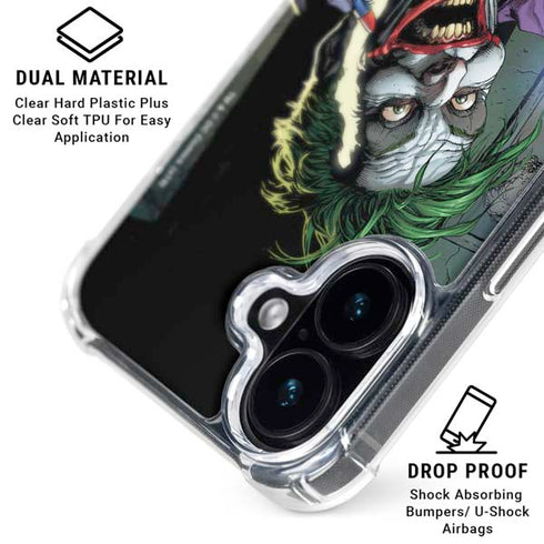 DC Comics The Joker Put on a Smile iPhone 16 Plus Clear Case