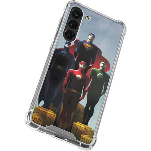 Justice League Standing Pose Team Galaxy S24 FE Clear Case