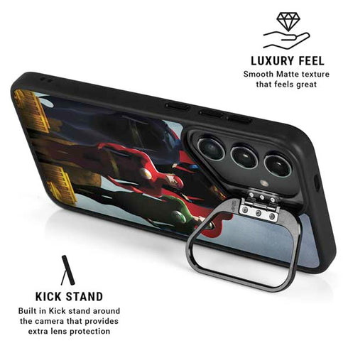 Justice League Standing Pose Team Galaxy S25 Kickstand Case