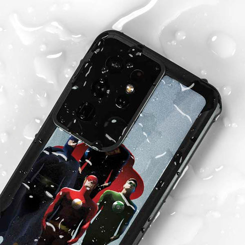 Justice League Standing Pose Team Galaxy S24 Ultra Waterproof Case