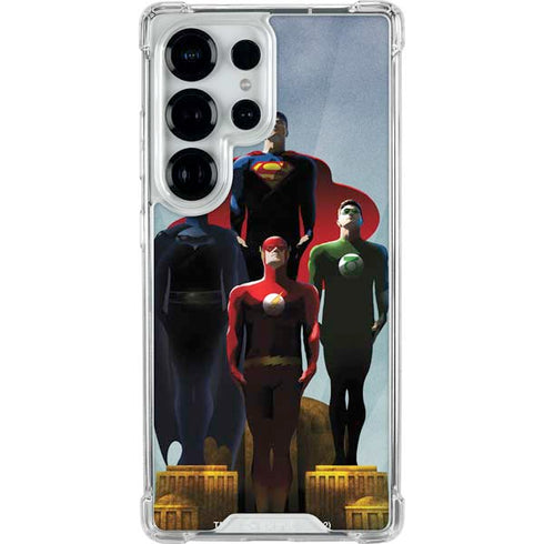 Justice League Standing Pose Team Galaxy S25 Ultra Clear Case