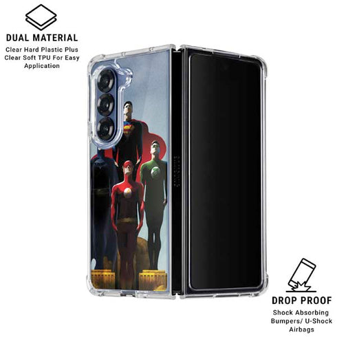 Justice League Standing Pose Team Galaxy Z Fold6 Clear Case