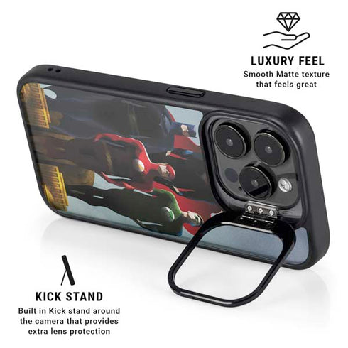 Justice League Standing Pose Team iPhone 14 Pro Kickstand Case