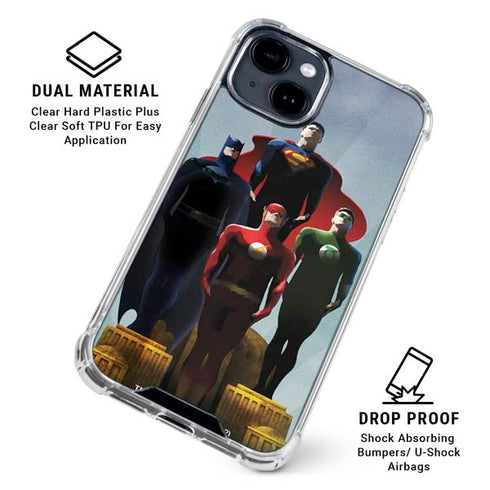 Justice League Standing Pose Team iPhone 15 Clear Case