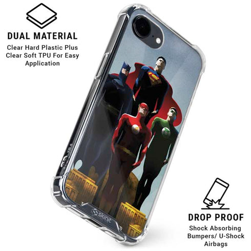 Justice League Standing Pose Team iPhone 16e Clear Case