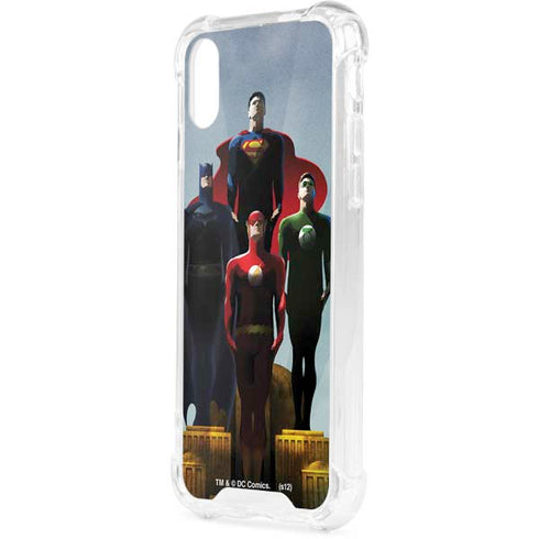 Justice League Standing Pose Team iPhone XS Clear Case