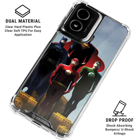 Justice League Standing Pose Team Moto G Power 5G (2024) Clear Case