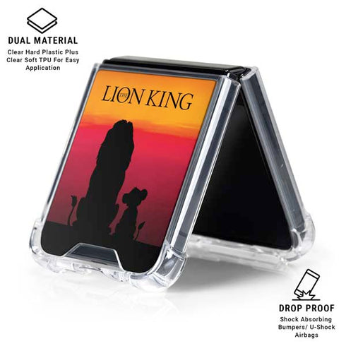 Disney The Lion King Movie Poster Art Galaxy Z Flip7 Clear Case