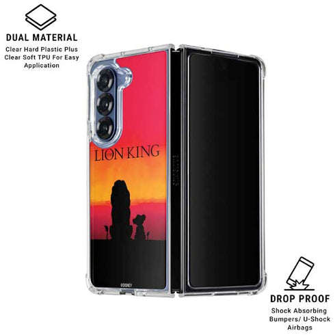 Disney The Lion King Movie Poster Art Galaxy Z Fold7 Clear Case