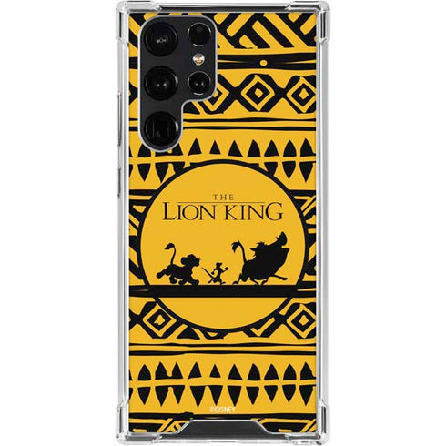 Disney The Lion King Simba Timon and Pumba Tribal Print Galaxy S23 Ultra Clear Case
