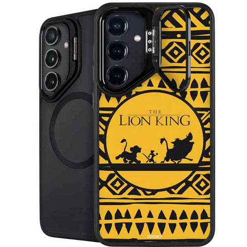 Disney The Lion King Simba Timon and Pumba Tribal Print Galaxy S25 Plus Kickstand Case
