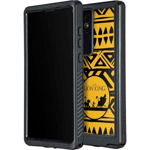 Disney The Lion King Simba Timon and Pumba Tribal Print Galaxy S24 Ultra Waterproof Case