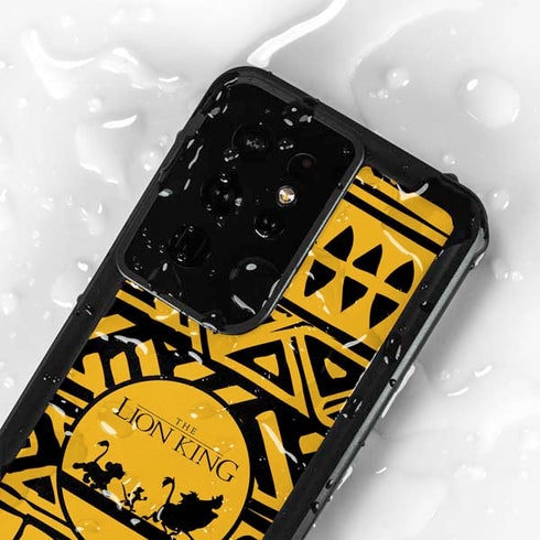 Disney The Lion King Simba Timon and Pumba Tribal Print Galaxy S24 Ultra Waterproof Case