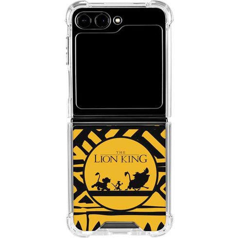 Disney The Lion King Simba Timon and Pumba Tribal Print Galaxy Z Flip6 Clear Case