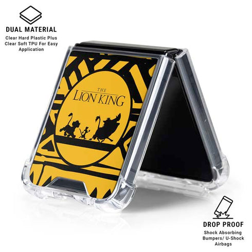 Disney The Lion King Simba Timon and Pumba Tribal Print Galaxy Z Flip6 Clear Case