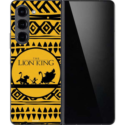 Disney The Lion King Simba Timon and Pumba Tribal Print Galaxy Z Fold5 5G Skin