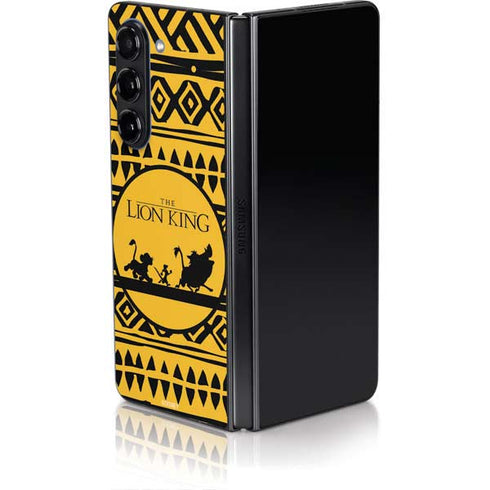 Disney The Lion King Simba Timon and Pumba Tribal Print Galaxy Z Fold5 5G Skin