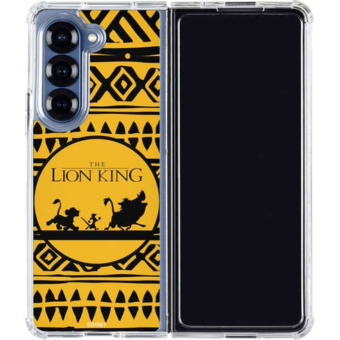 Disney The Lion King Simba Timon and Pumba Tribal Print Galaxy Z Fold6 Clear Case